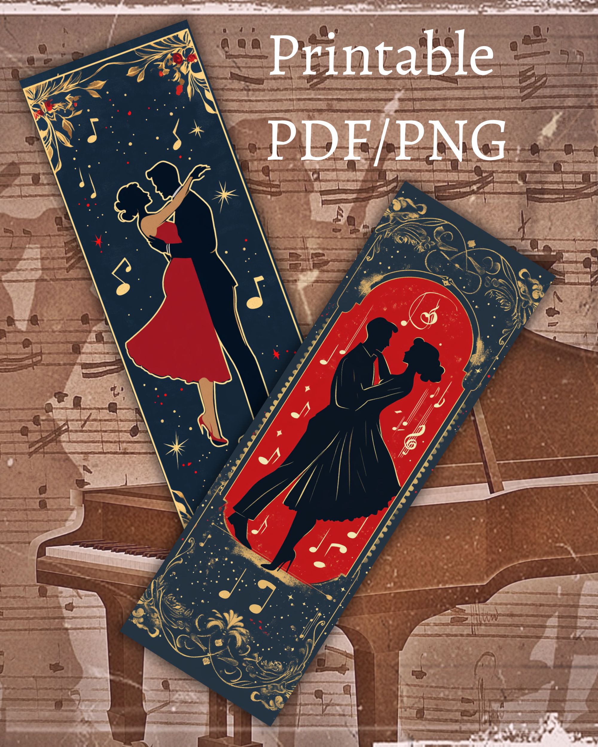 Printable 10 x 1940s Swing Dancers Bookmarks, Instant Download PDF/PNG - Image 5