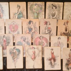 Set of 20 x Handmade Junk Journal Cards, Handmade Vintage 1920s Ladies Theme Ephemera