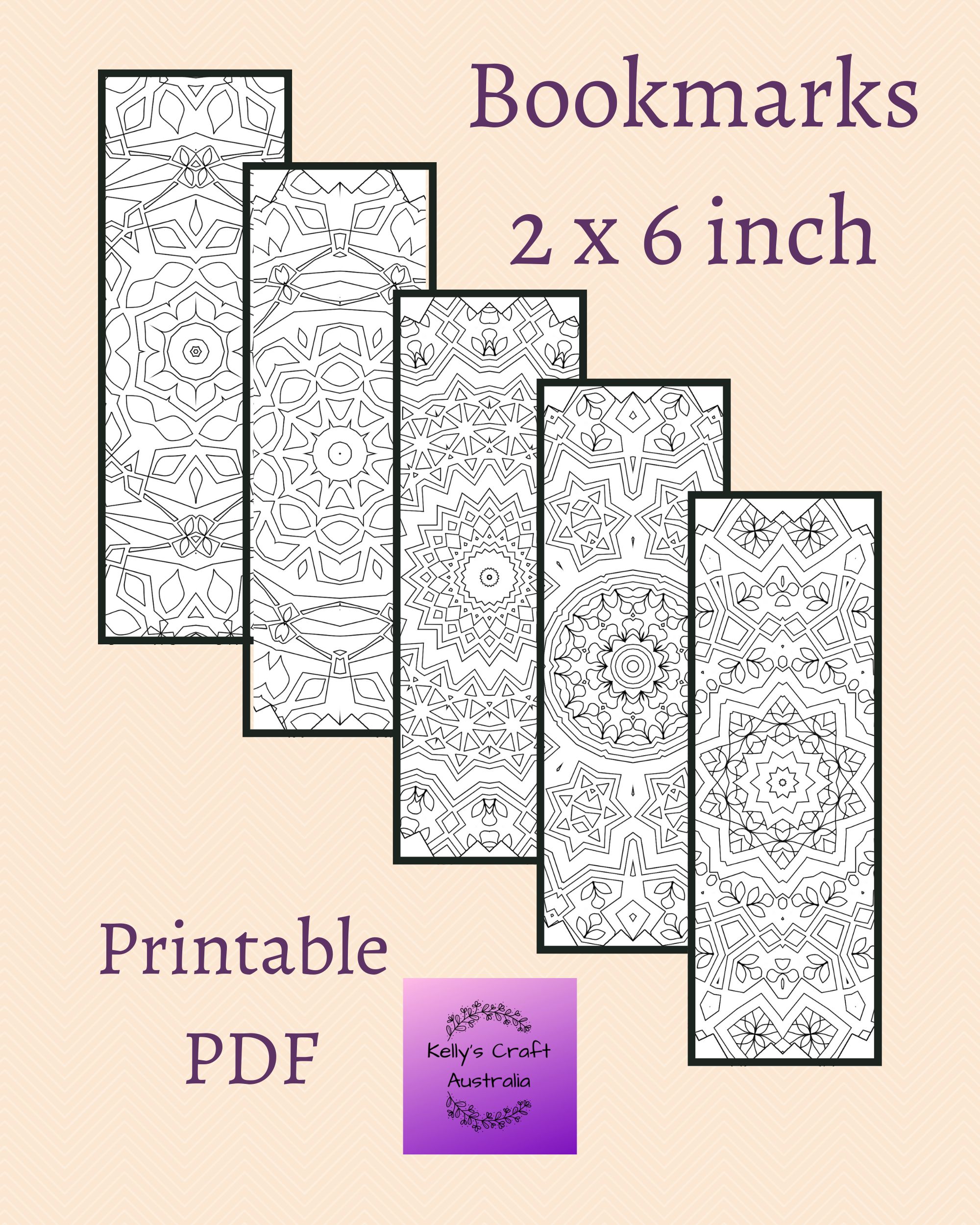 Printable 10 x Mandala Colouring Bookmarks, Instant Download PDF/PNG - Image 3