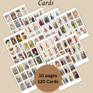 Printable Vintage Ladies Tea Cards, Junk Journal paper craft, Scrapbooking, Digital Ephemera, Instant Download pdf/png