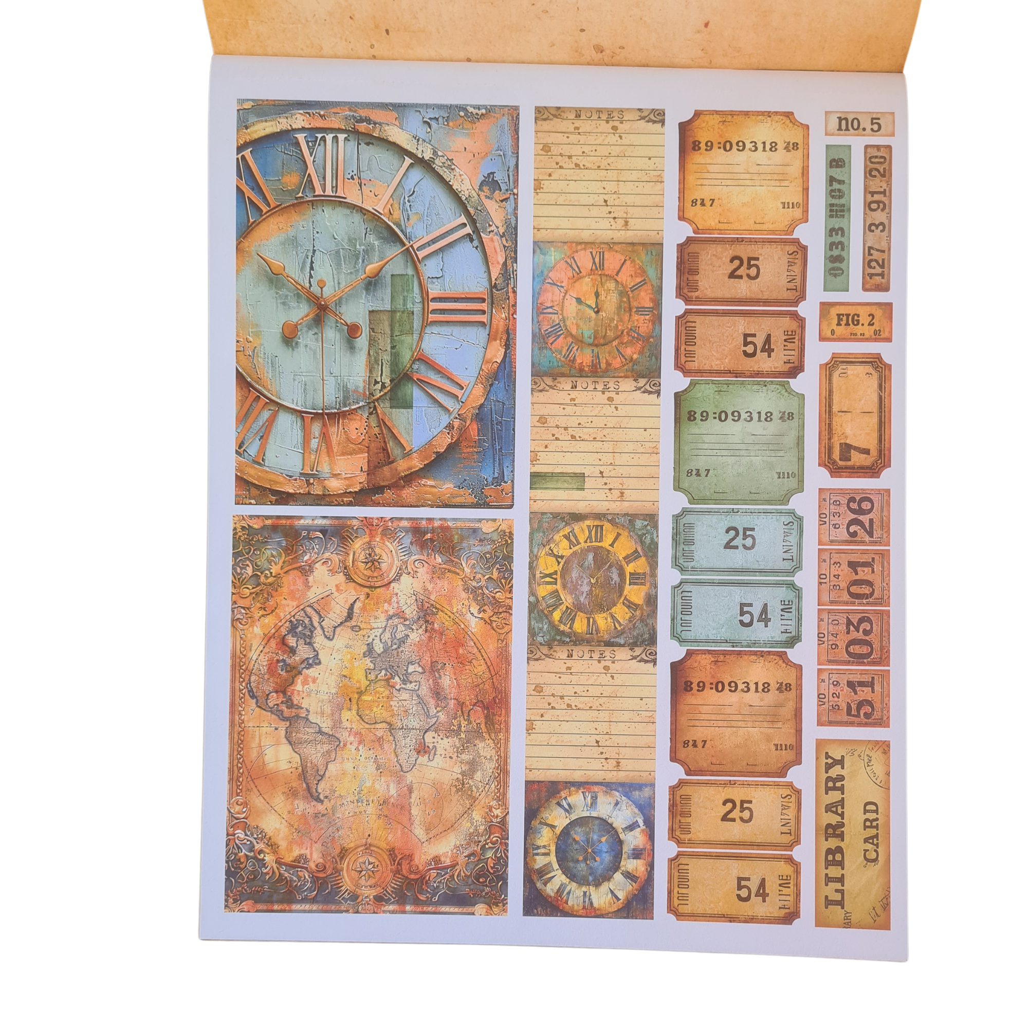 Past Time Mixed Media Book, Steampunk, Grunge, 50 double sided Pages - Image 16