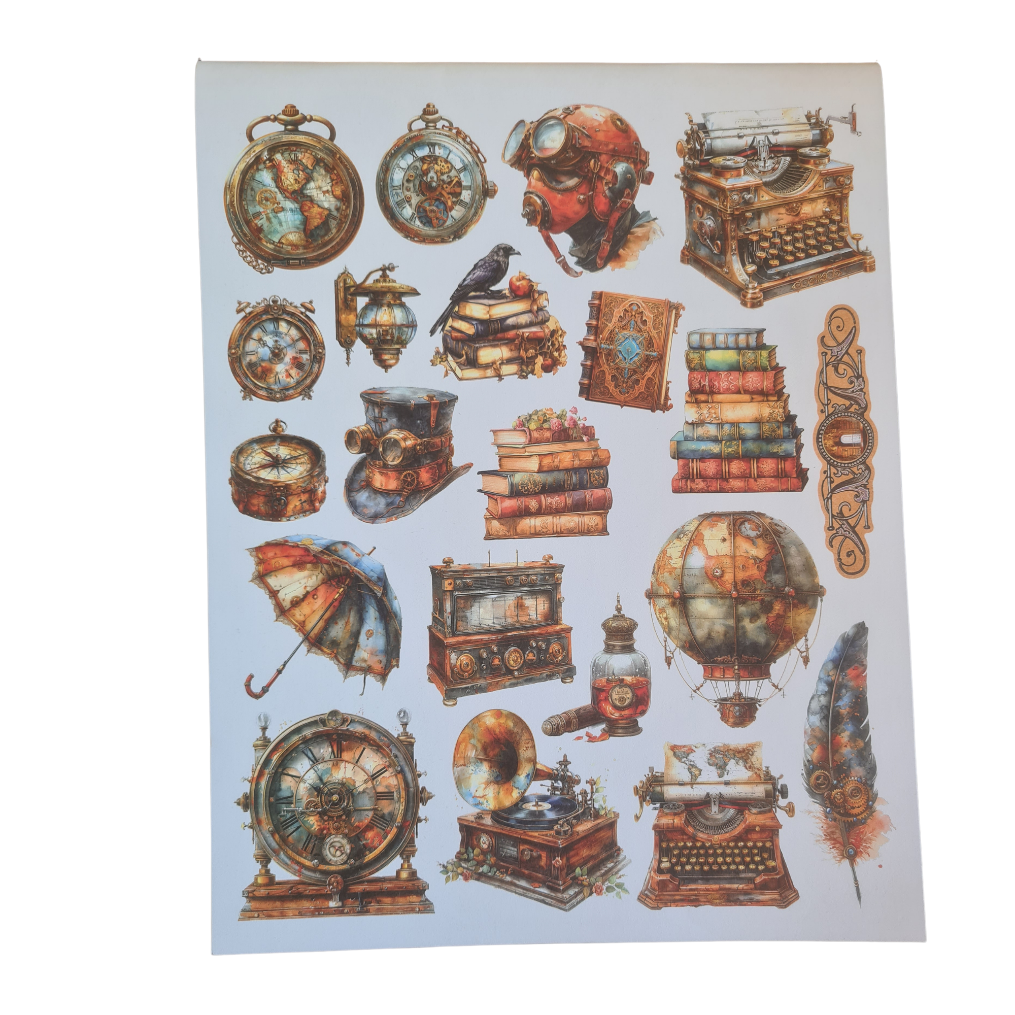 Past Time Mixed Media Book, Steampunk, Grunge, 50 double sided Pages - Image 6